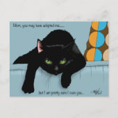 黒猫の母の日 ポストカード (正面)