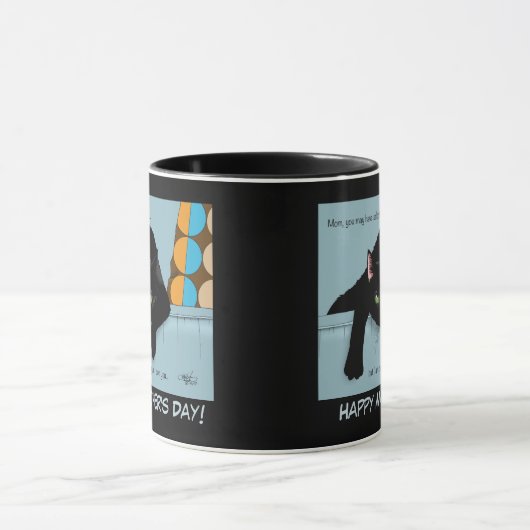 黒猫の母の日 マグカップ (中央)