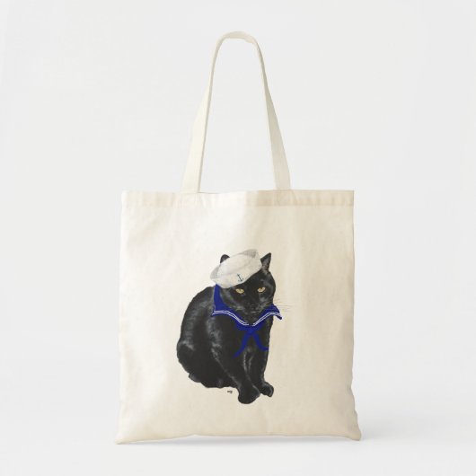 黒猫の水兵 トートバッグ (正面)