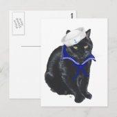 黒猫の水兵 ポストカード (正面/裏面)