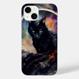 黒猫の水彩日食月アートワーク Case-Mate iPhone 14ケース