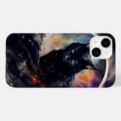 黒猫の水彩日食月アートワーク Case-Mate iPhoneケース (裏面 (横))