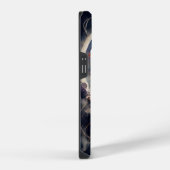 黒猫の水彩日食月アートワーク iPhoneケース (右側面)