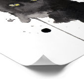 黒猫の水彩 ポスター (角)