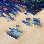 黒猫の池をモチーフにした印象派の油絵 ジグソーパズル (側面)