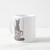 黒猫の湯飲み コーヒーマグカップ (正面左)