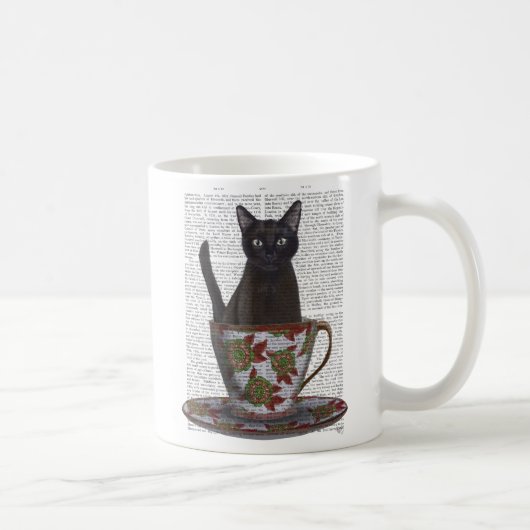 黒猫の湯飲み コーヒーマグカップ (右)