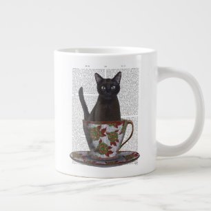 黒猫の湯飲み ジャンボコーヒーマグカップ