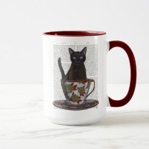 黒猫の湯飲み マグカップ