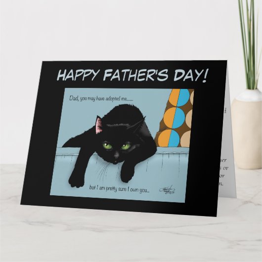 黒猫の父の日 カード (正面)