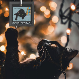 黒猫の父の日 ガラスオーナメント