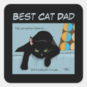 黒猫の父の日 スクエアシール (正面)