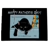 黒猫の父の日 ラージペーパーバッグ (正面)