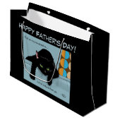 黒猫の父の日 ラージペーパーバッグ (正面アングル)