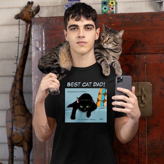 黒猫の父の日 Tシャツ
