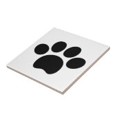 黒猫の犬の手の形が白にかわいい  タイル (側面)