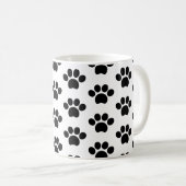 黒猫の犬の足は白に可愛い コーヒーマグカップ (正面右)
