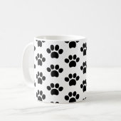 黒猫の犬の足は白に可愛い コーヒーマグカップ (正面左)