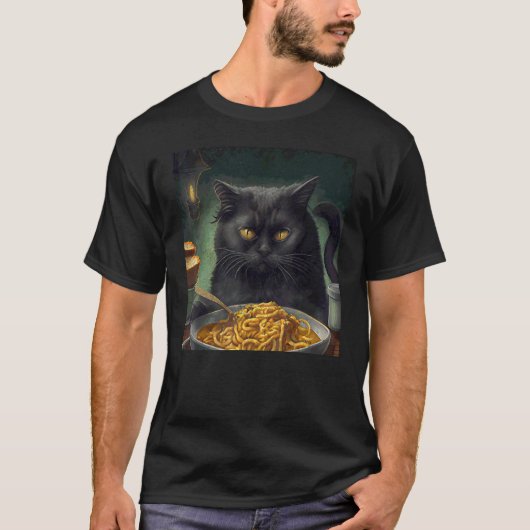 黒猫の狩猟マックアンドチーズ Tシャツ (正面)