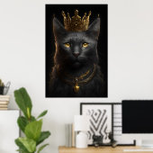 黒猫の王冠 – Poster Wall art ポスター (ホームオフィス)