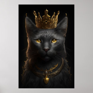黒猫の王冠 – Poster Wall art ポスター