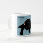 黒猫の疲れたブルー サーカスティック 楽しい コーヒーマグカップ (正面左)