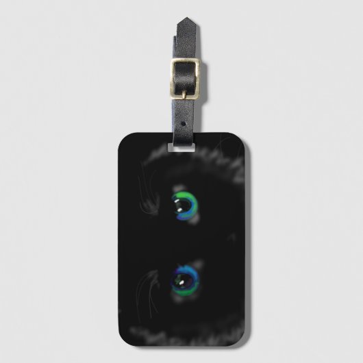 黒猫の目のラゲッジタグ – カスタマイズ可能 ラゲッジタグ (正面縦)