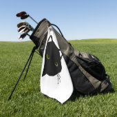 黒猫の目離れ ゴルフタオル (グリーン)