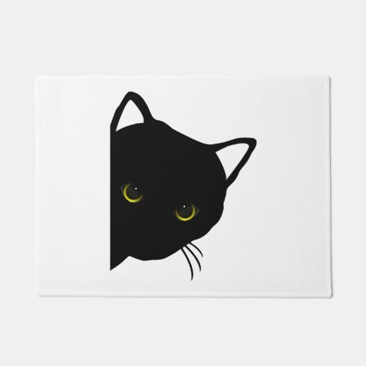 黒猫の目離れ ドアマット (正面)