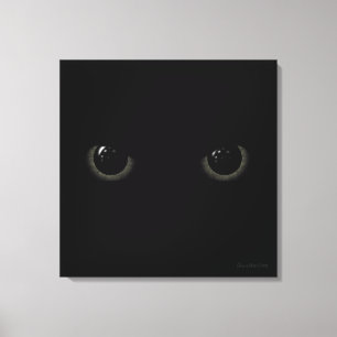黒猫の目 Cherie's Artは著作権を所有 キャンバスプリント