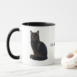 黒猫の目 | I'm Watches You White マグカップ