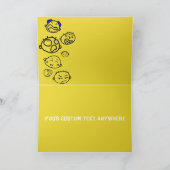 黒猫の着席のカスタムな誕生日の掲示板 カード (内部)