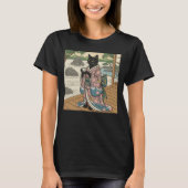 黒猫の着物 Tシャツ (正面)