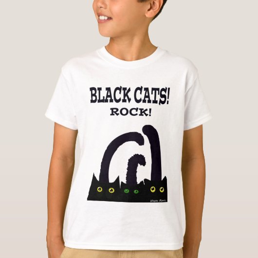 黒猫の石 Tシャツ (正面)