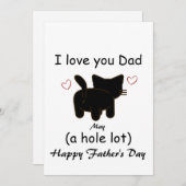 黒猫の私はあなたを愛するパパホール招待状 招待状 (正面/裏面)