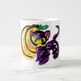 黒猫の秋かわいい ジャンボコーヒーマグカップ