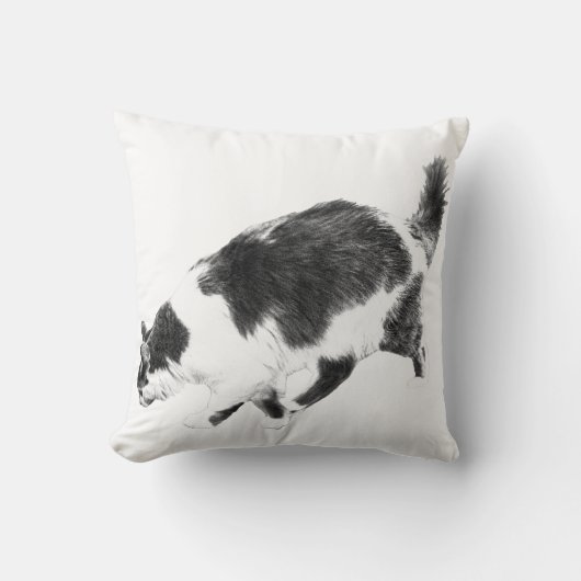黒猫の秋の光の中の歩み クッション (正面)