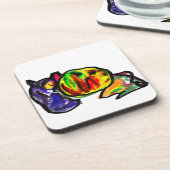 黒猫の秋の待ち コースター (左側)