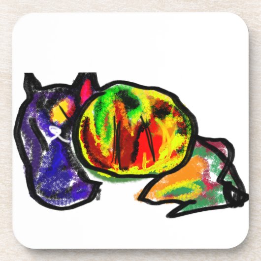 黒猫の秋の待ち コースター (正面)