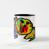 黒猫の秋の待ち ツートーンマグカップ (中央)