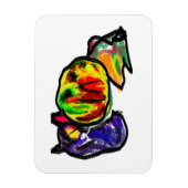 黒猫の秋の待ち マグネット (縦)