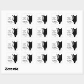 黒猫の結婚式デートを守る スクエアシール (シート)