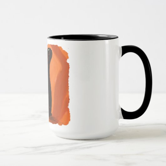 黒猫の絵のマグカップ マグカップ (右)