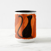 黒猫の絵のマグカップ マグカップ (中央)