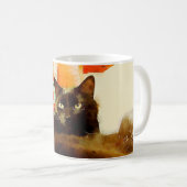 黒猫の絵画のマグ コーヒーマグカップ (正面右)
