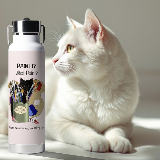 黒猫の絵筆入れ 芸術 猫 ピンク ウォーターボトル