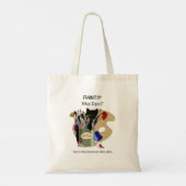 黒猫の絵筆入れ 芸術 猫 ピンク トートバッグ (裏面)