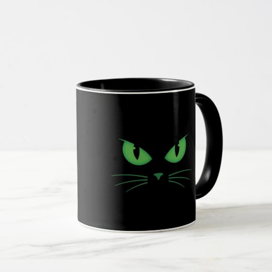 黒猫の緑の目 スプーキー マグカップ (正面右)