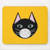 黒猫の緑の目 マウスパッド (正面)