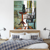 黒猫の緑の窓 キャンバスプリント (インサイチュ (寝室))